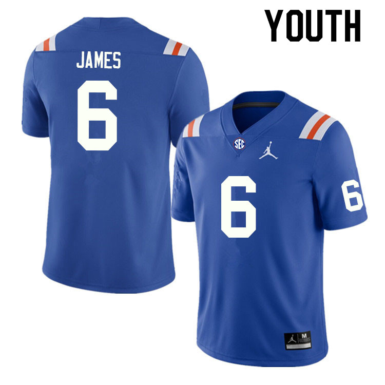 Youth #6 Shemar James Florida Gators College Football Jerseys Sale-Throwback